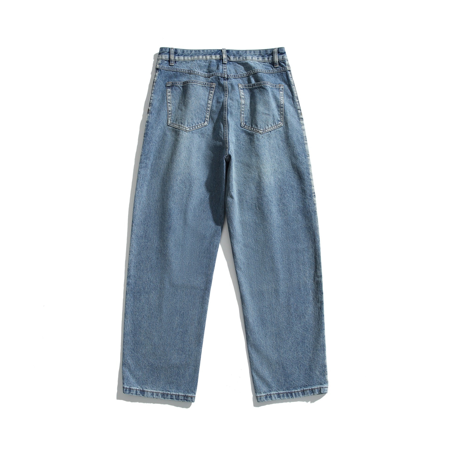 Women's High-Waist Jeans Pants with Pleats, Wide Leg and Vintage Wash Chichicherry