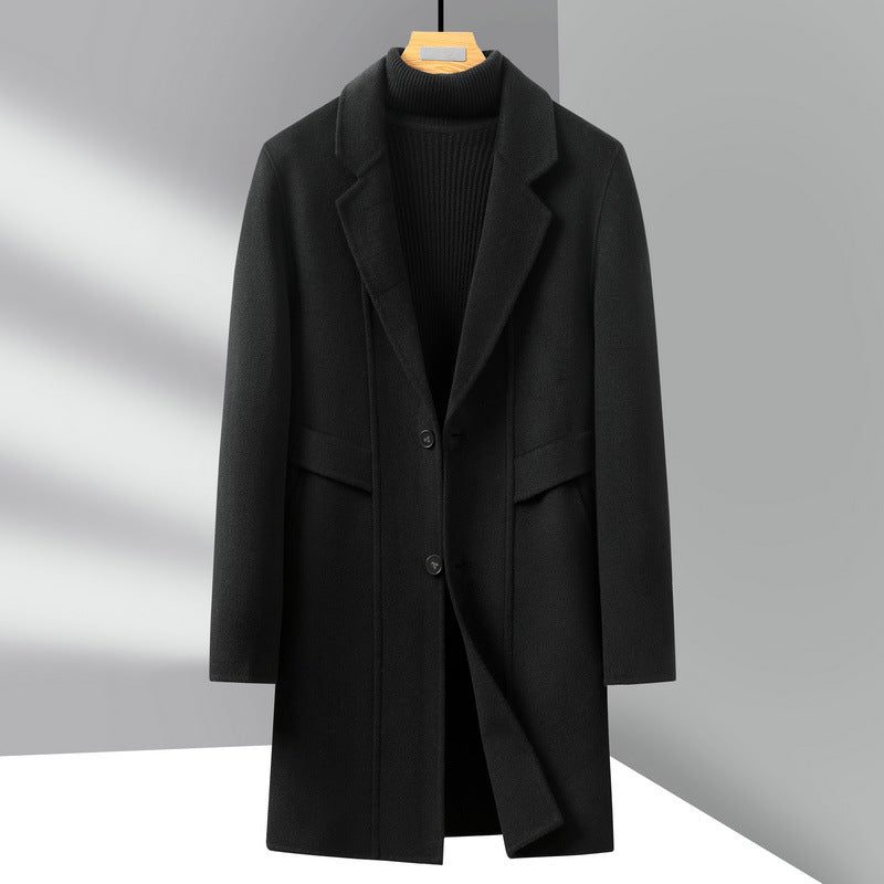 Men's wool coat with lapel collar and straight cut Chichicherry