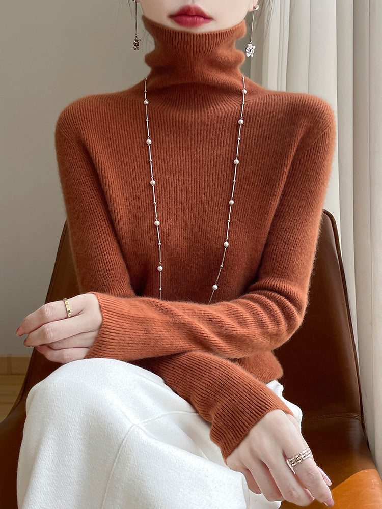 Ladies Slim Fit Fine Knit Roll Neck Sweater with Extra Fine Plush Finish Chichicherry