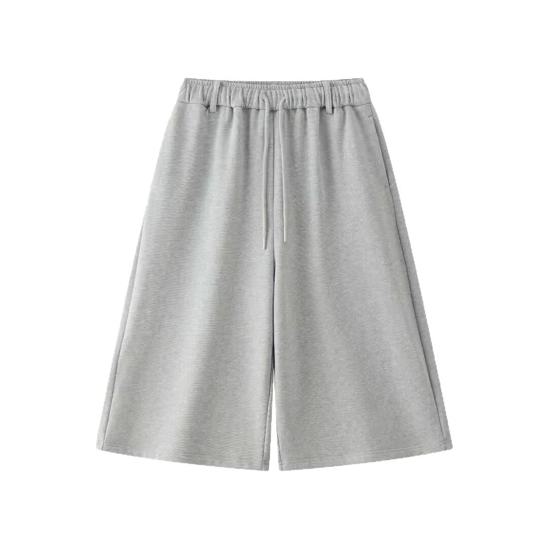 Women's Wide Sweat Palazzo Pants with Elastic Drawstring and Culotte Cut Chichicherry
