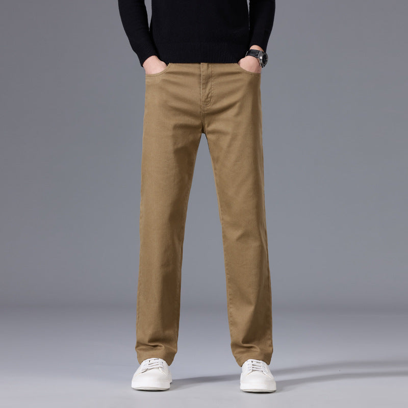 Men's straight-cut cotton chino pants with comfort waistband and side pockets Chichicherry