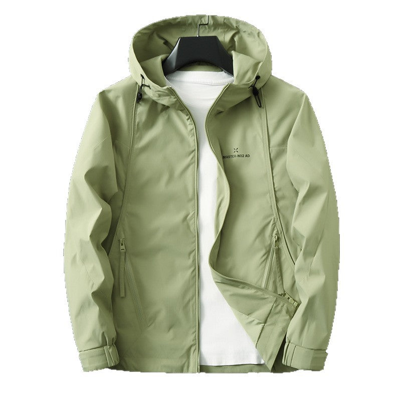 Men's Lightweight Water-Repellent Softshell Outdoor Jacket with Hood, Sealed Seams and Zipper Pockets Chichicherry
