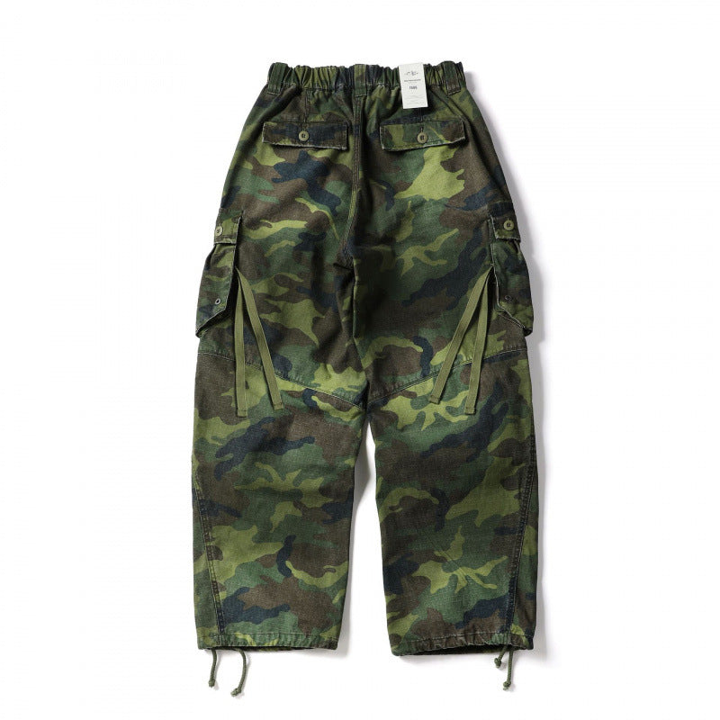 Unisex locker cut cargo pants with banana appliqué, large patch pockets and adjustable hem Chichicherry