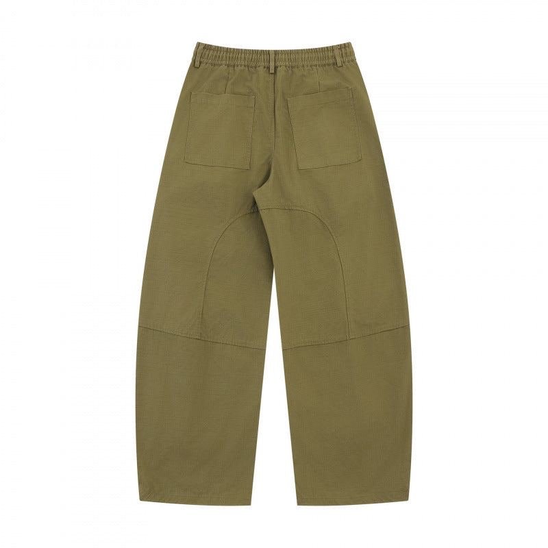 Unisex Wide Utility Cargo Pants made of cotton blend with drawstring waistband, large patch pockets, and balloon-shaped silhouette Chichicherry