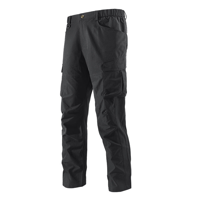 Men's Robust-Constructive Cargo Trekking Pants with Elastic Waistband and Multiple Pockets Chichicherry