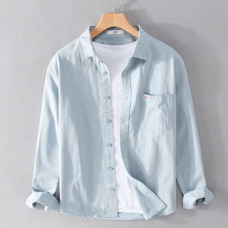 Men's Lightweight Cotton Overshirt in Relaxed Fit with Chest Pocket Chichicherry