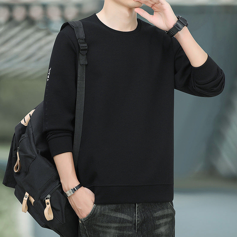 Men's Crew Neck Sweatshirt with Brushed Interior and Slim Hem Chichicherry