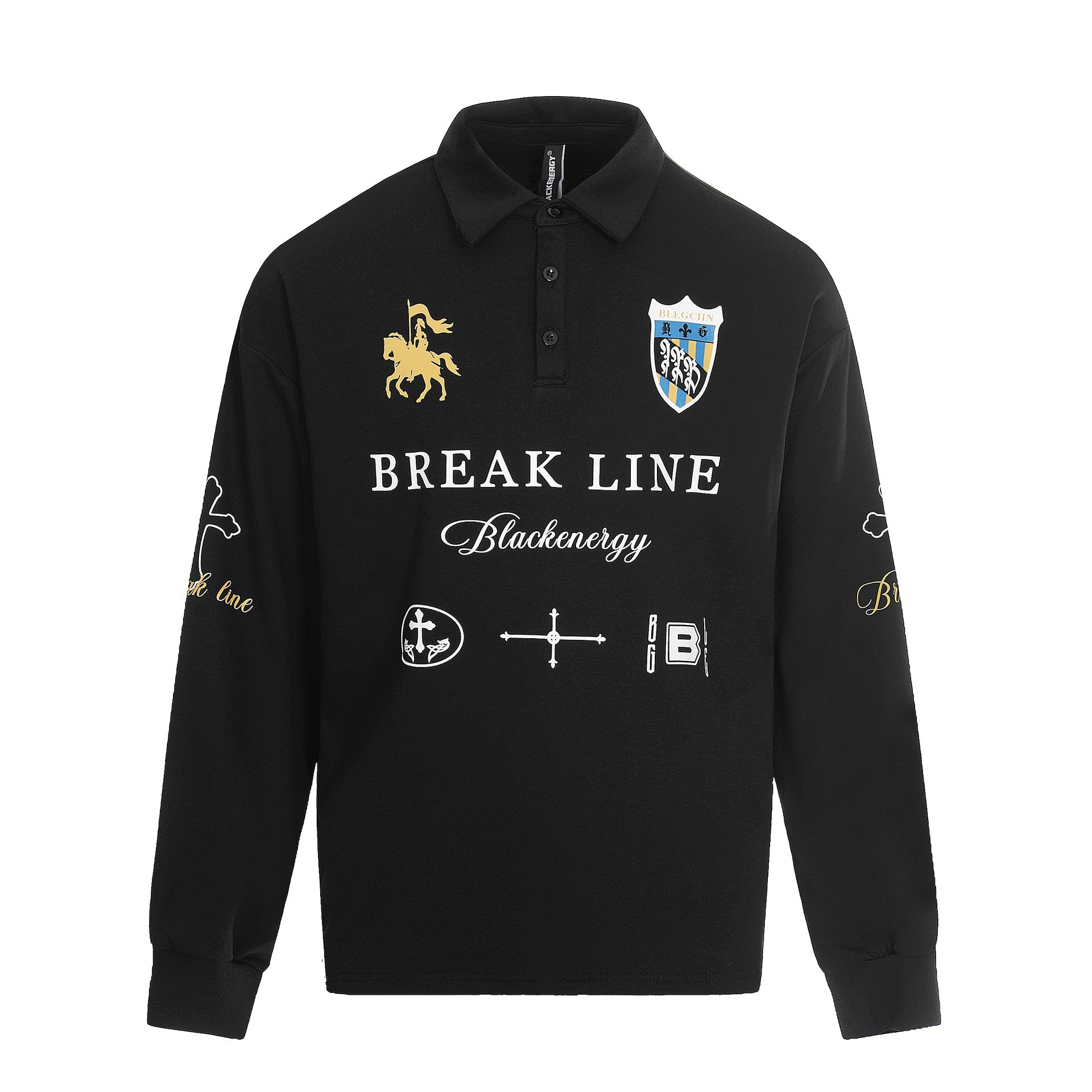 Unisex rugby polo shirt with kent collar, logo prints and oversized cut Chichicherry