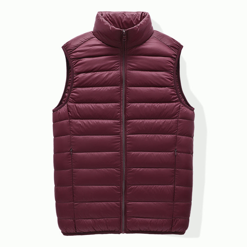 Men's compact padded insulation vest with packing function and stand-up collar Chichicherry