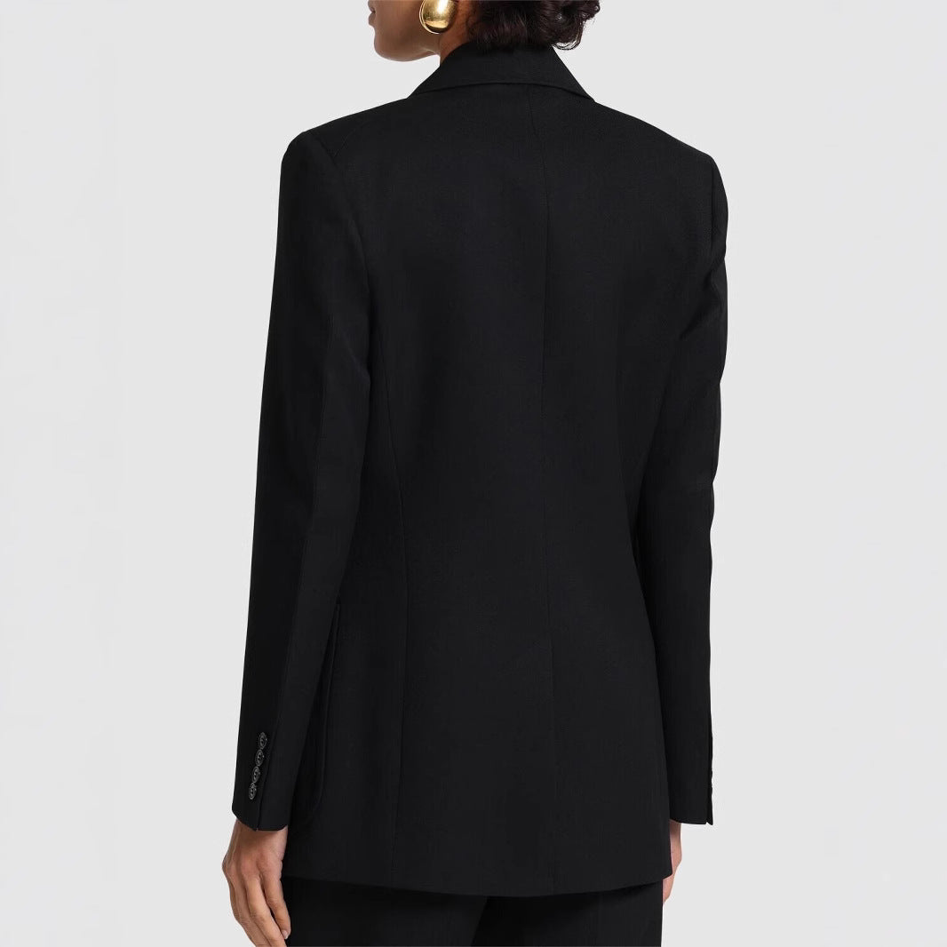 Women Two-Piece Suit Set in Precise Tailoring with Wide Flare and Narrow Shoulder Chichicherry