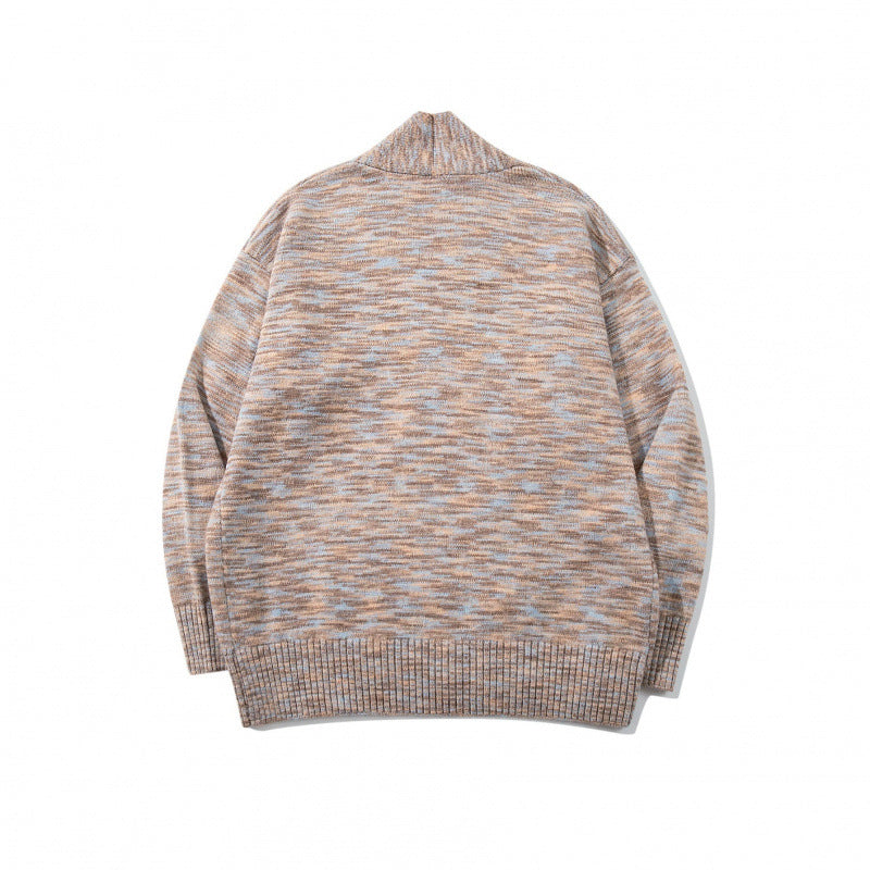 Unisex Boxy Knit Cardigan with Asymmetric Button Placket and Wide Ribbed Hem Chichicherry