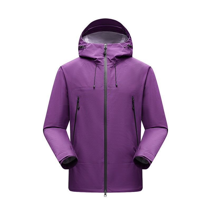 Men's Minimalistic technical three-layer softshell jacket with sealed seams and waterproof front zipper Chichicherry