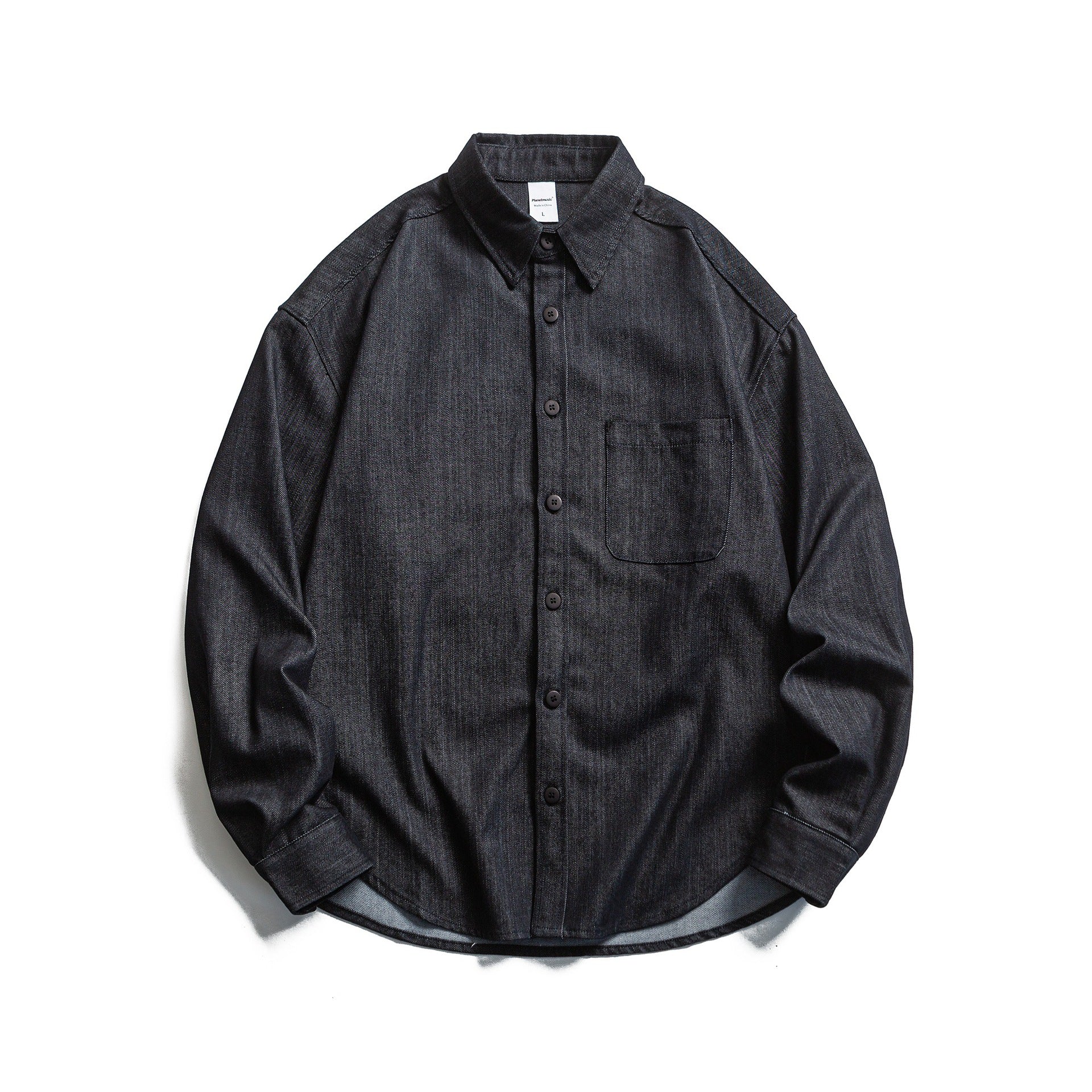 Men's Boxy Shirt Jacket made of sturdy twill with rounded hem Chichicherry