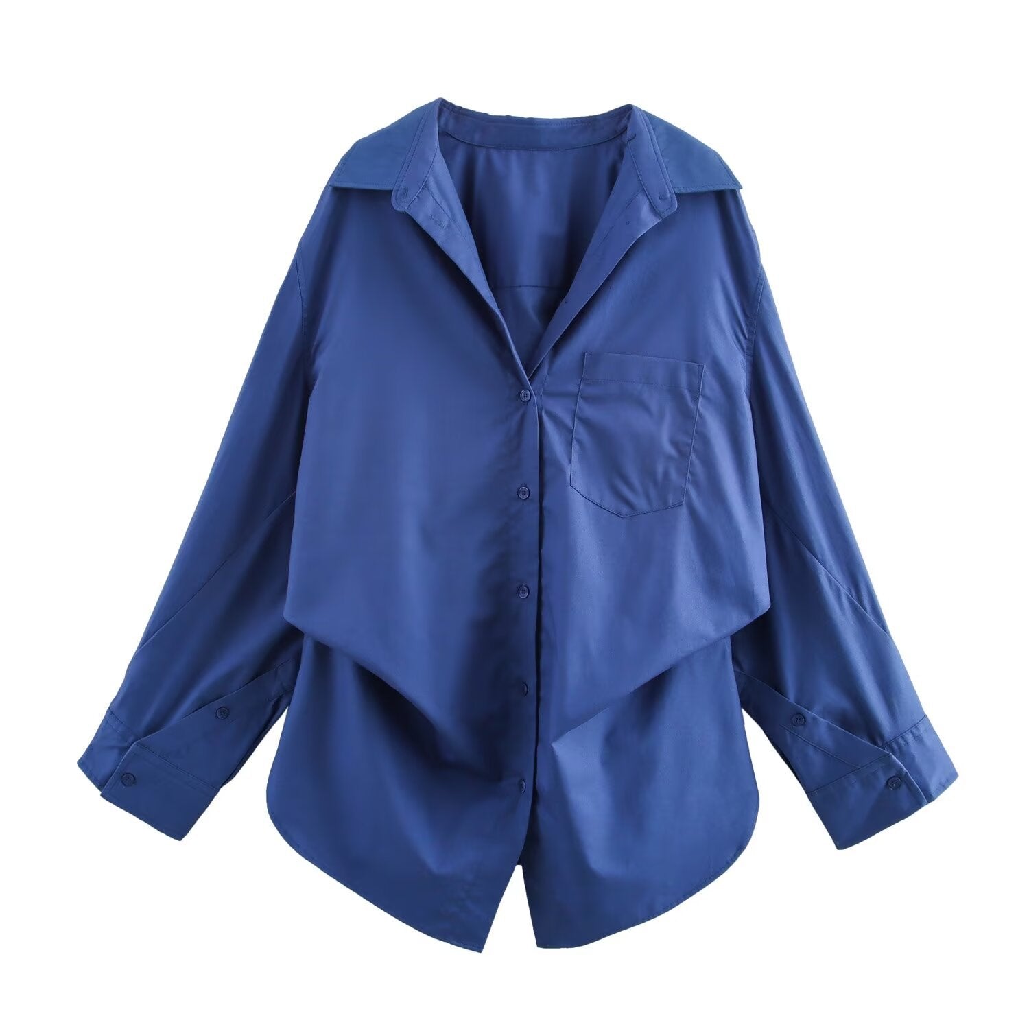 Women's oversized striped shirt with extended back and Kent collar Chichicherry