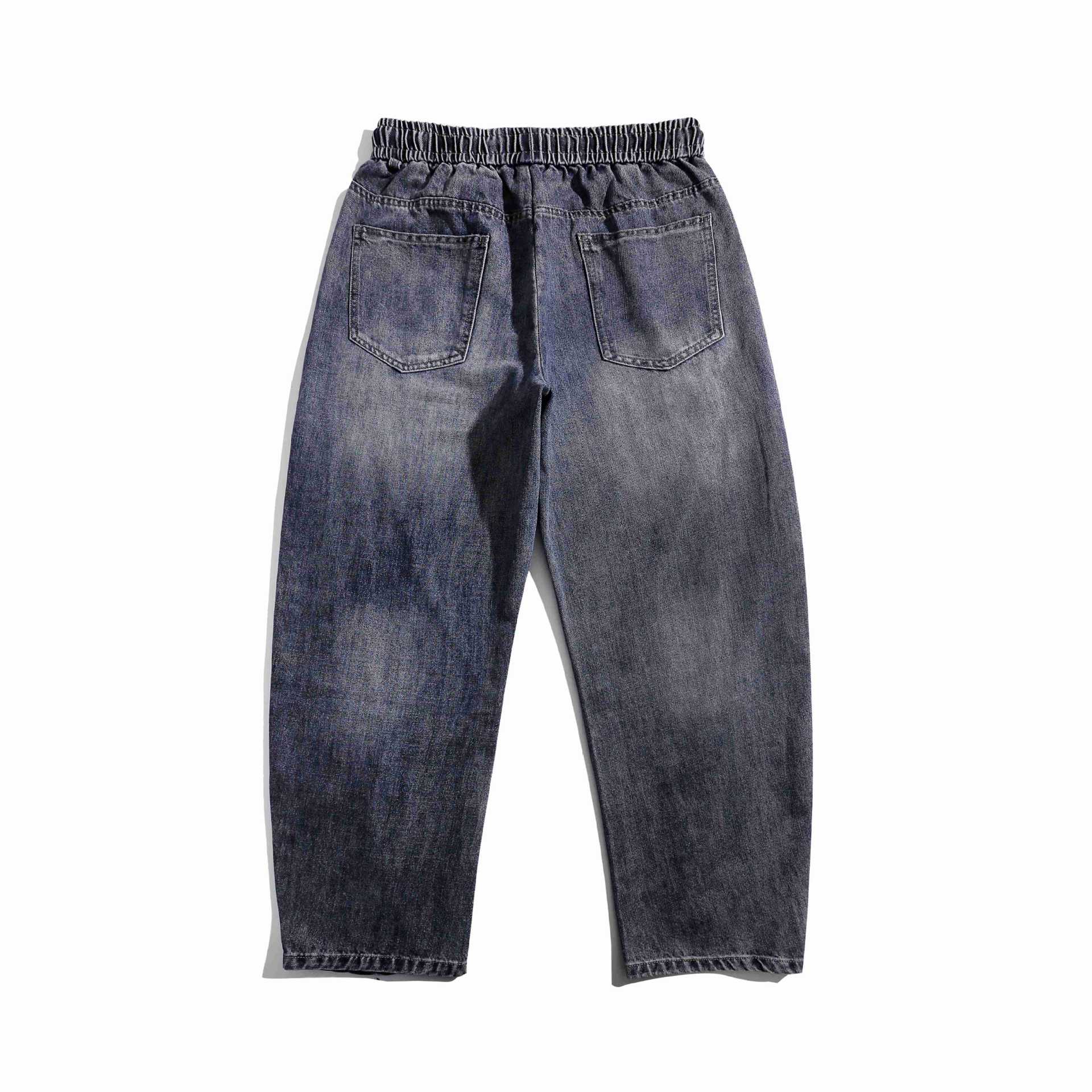 Ladies Jeans Jogger with elastic waistband, decorative seams and carabiner detail Chichicherry