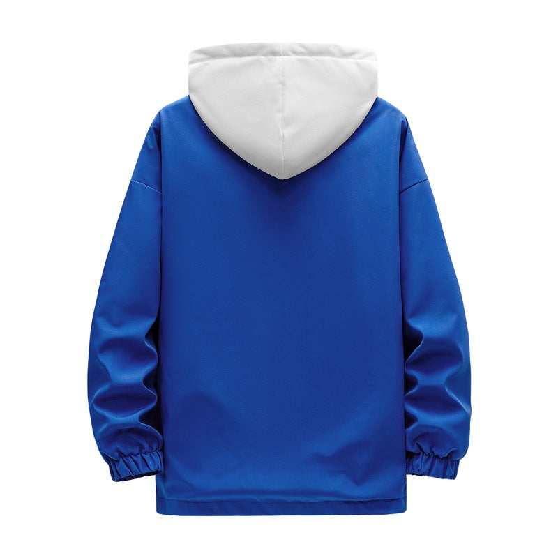 Men's two-layer hooded overlay jacket with contrasting inner hood and elastic cuffs Chichicherry