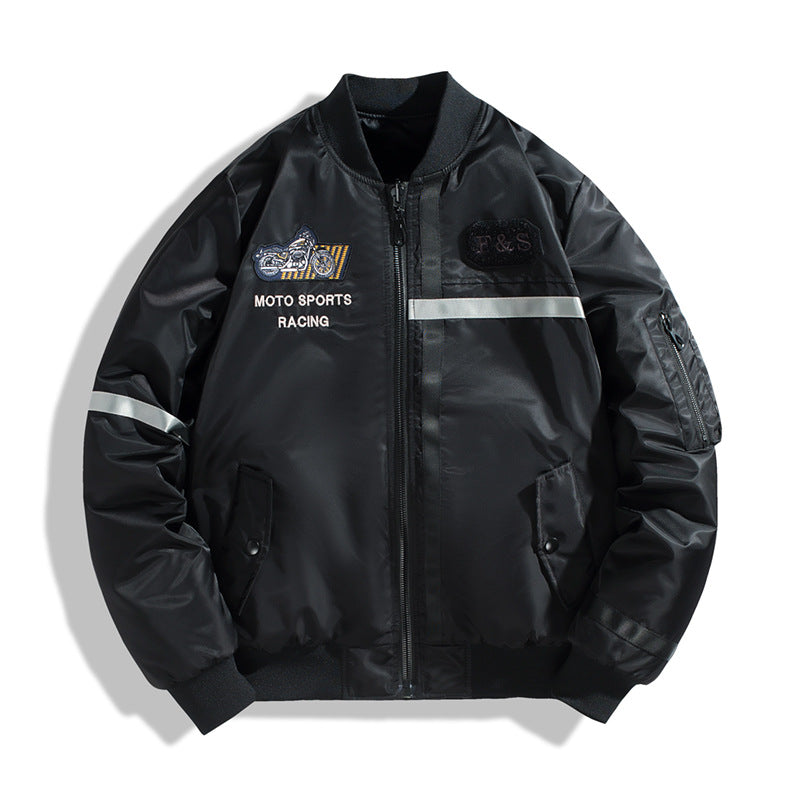 Men's bomber jacket in flight jacket style with reflective stripes, utility pockets and light thermal lining Chichicherry