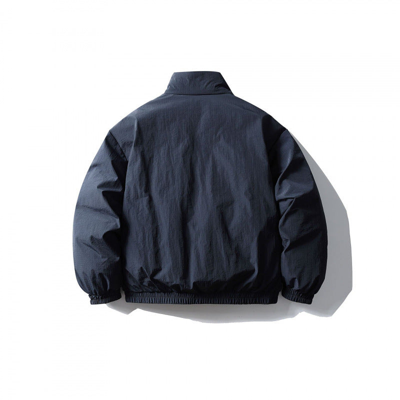 Unisex Boxy quilted transitional jacket with standing collar, elastic hem and zipper pockets Chichicherry