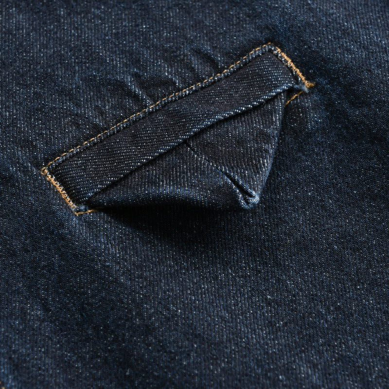 Men's denim overshirt in worker style with concealed button placket Chichicherry