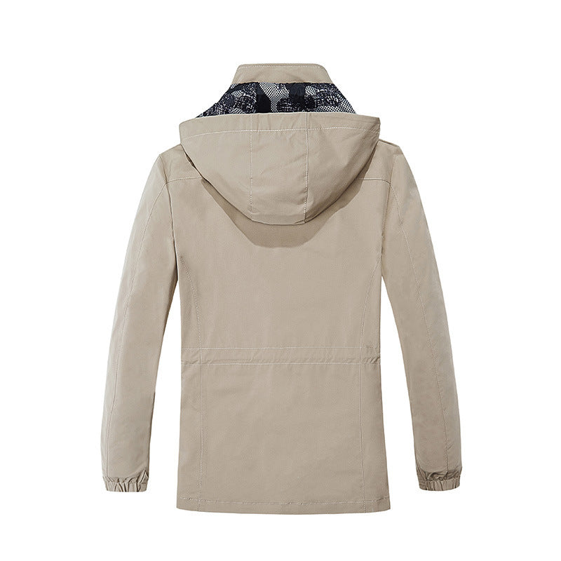Men's Hooded Parka in Canvas Utility Style with Camouflage Lining Chichicherry
