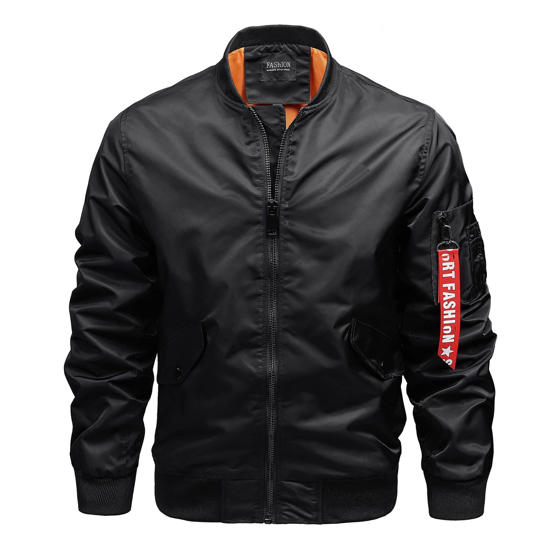 Men's pilot bomber with sleeve organizer, utility pockets, and ribbed cuffs Chichicherry