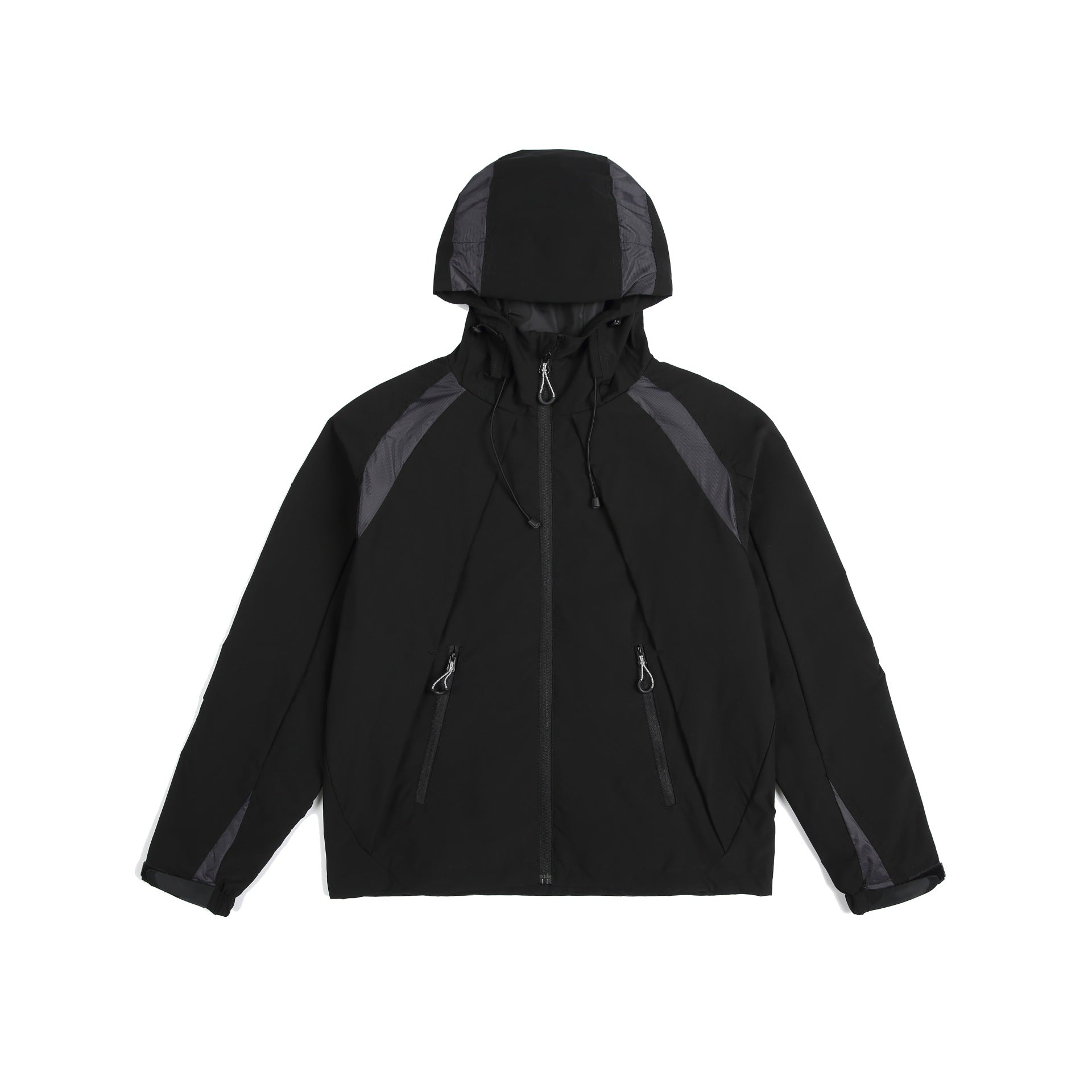 Unisex Lightweight Rain and Softshell Jacket with Hood, Adjustable Hem and Zipper Pockets Chichicherry