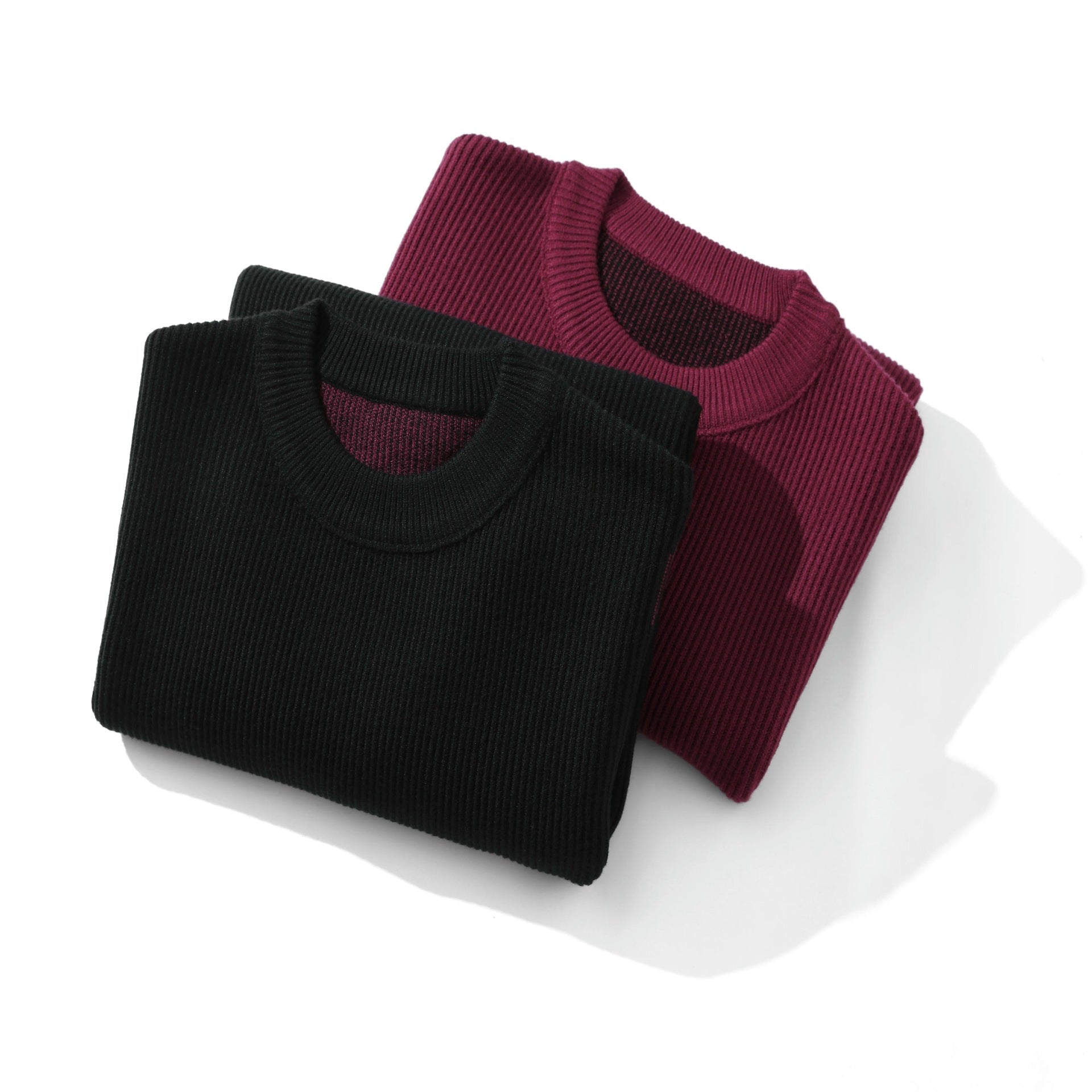 Women's Comfortable Ribbed Knit Sweater in Oversized Silhouette with Round Neck and Subtle Destroyed Look