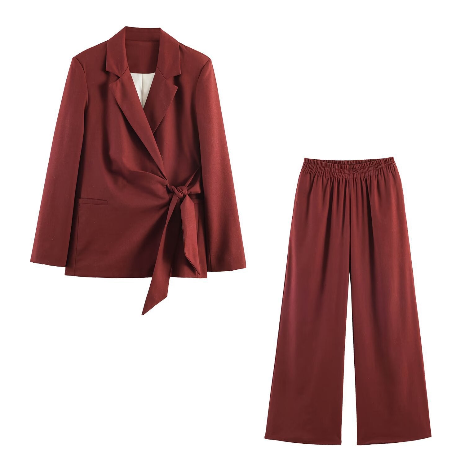 Women's Wide Palazzo Pants with High Elastic Waistband and Flowing Viscose Look Chichicherry