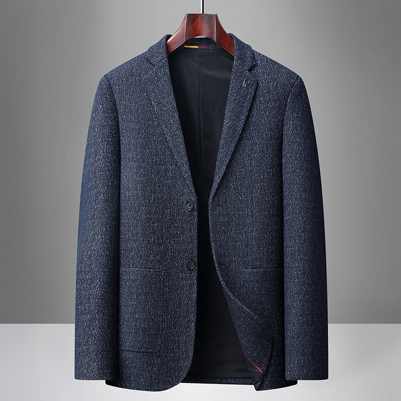 Men's blazer made of structured wool blend with two-button closure and patch pockets Chichicherry