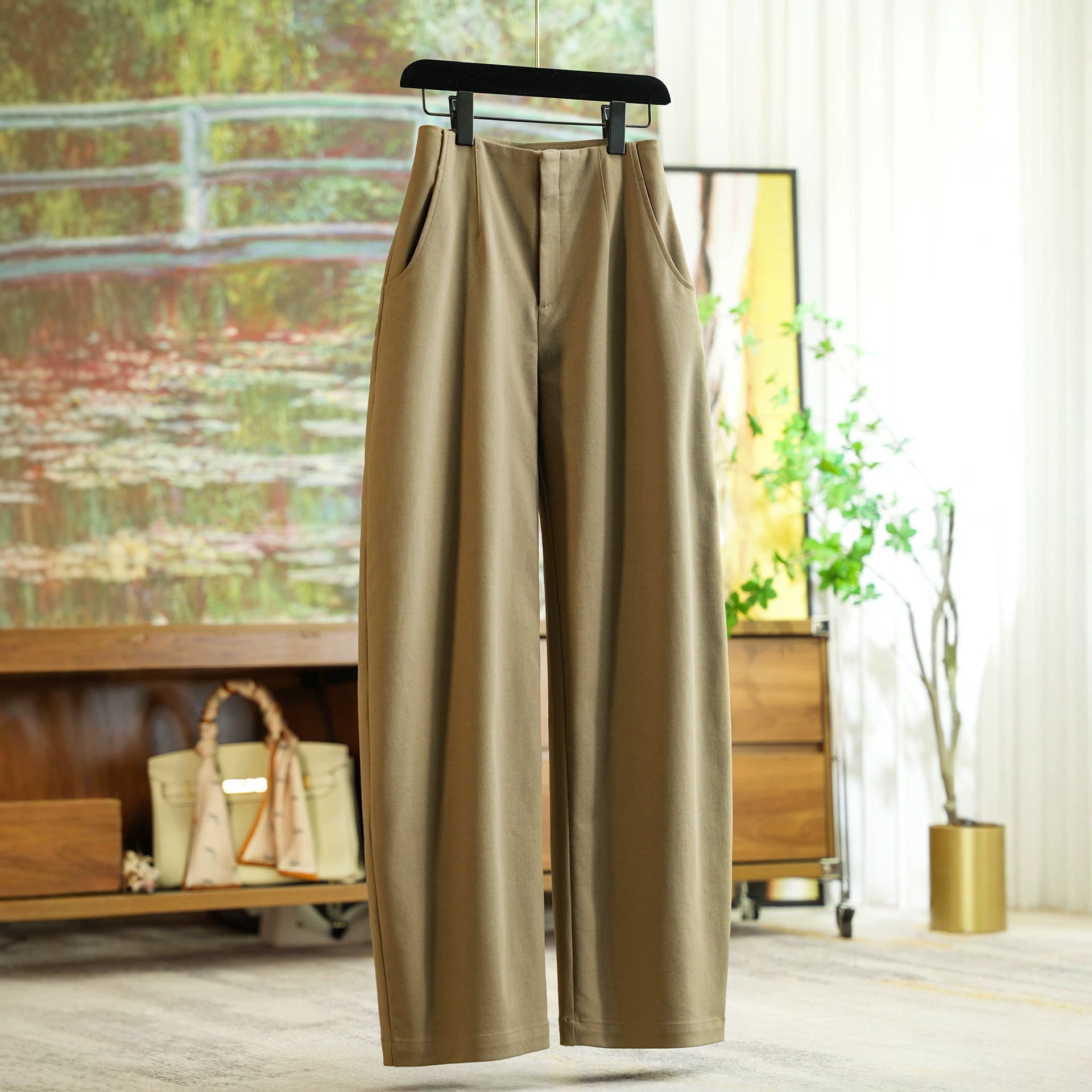 Women's elegant and comfortable high-waisted fabric pants Drune