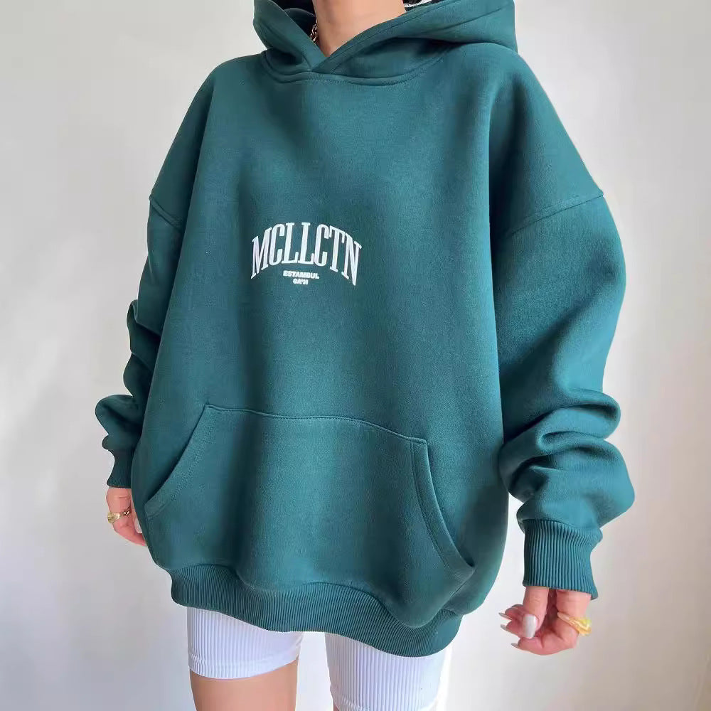 Damen Oversize Kapuzenpullover mit Grafikprint auf dem Rücken Chichicherry