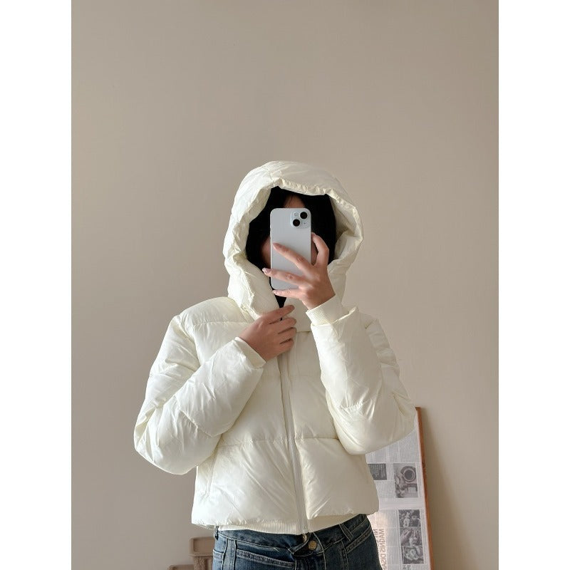 Ladies Short Quilted Cropped Jacket with Wide Lapel Chichicherry