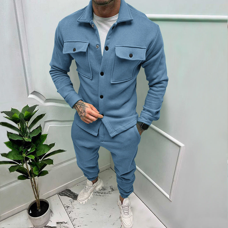 Men's Utility Overshirt made of French Terry with flap pockets and snap button closure Chichicherry