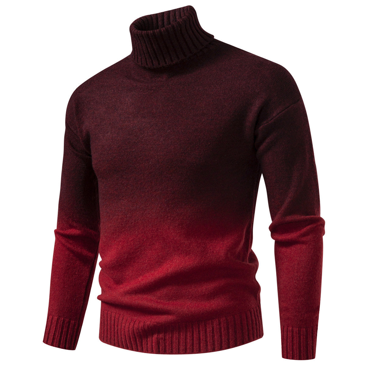 Men's Turtle Neck Sweater with Gentle Gradient and Fine Knit Quality Chichicherry