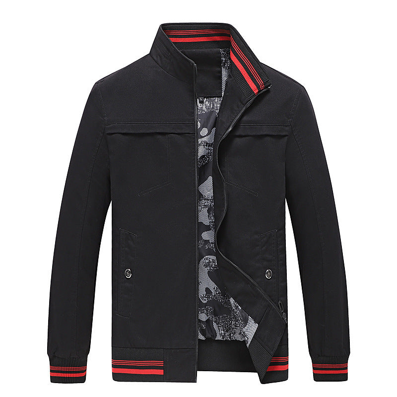 Men's leisure jacket with stand-up collar, ribbed cuffs and camouflage lining Chichicherry