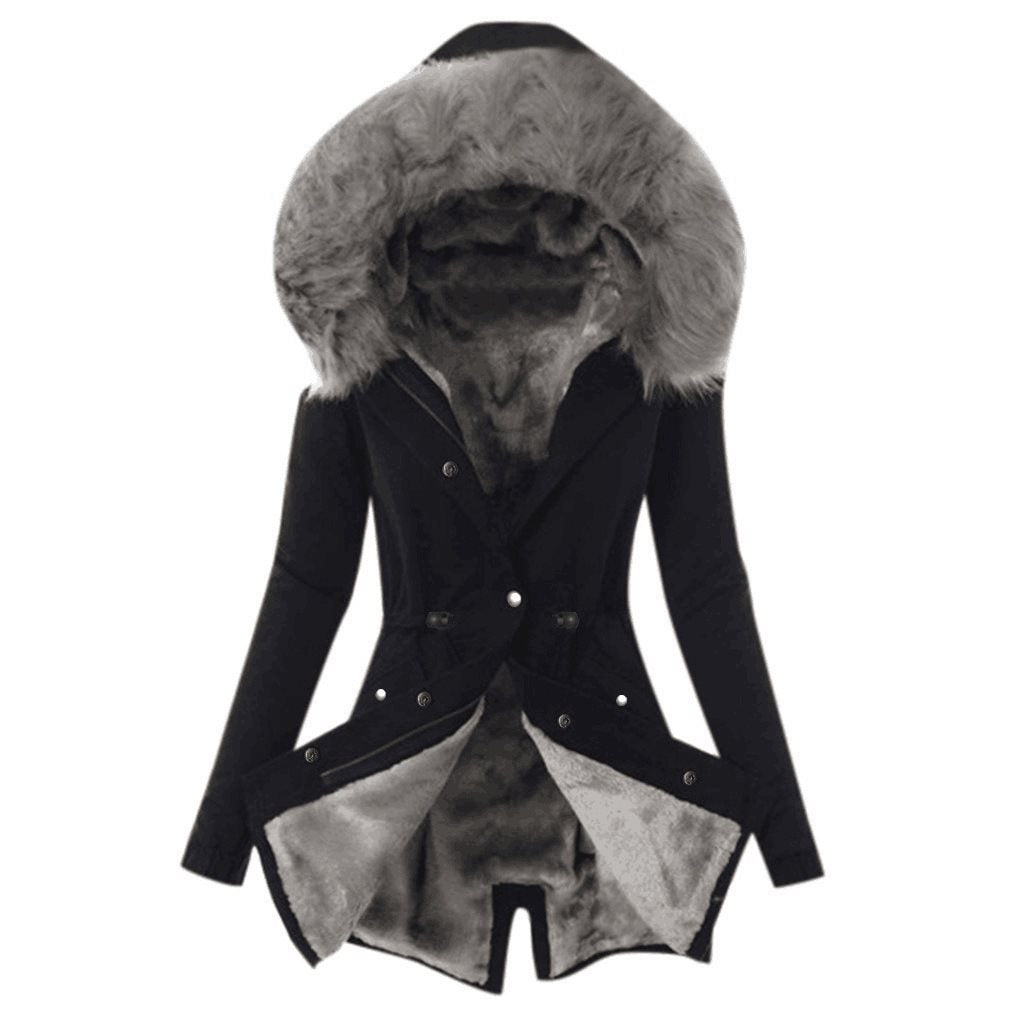 Women's Tailored Winter Parka with Cozy Teddy Lining and Large Hood Chichicherry