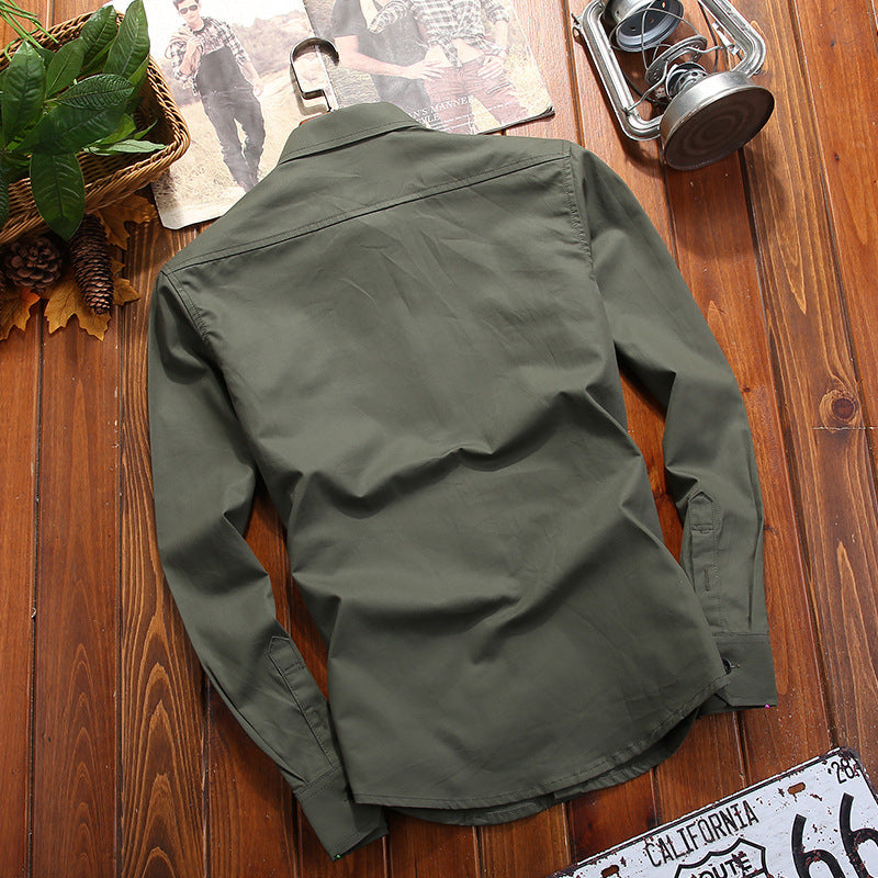 Men's field overshirt made of cotton blend with breast pockets and shoulder pads Chichicherry