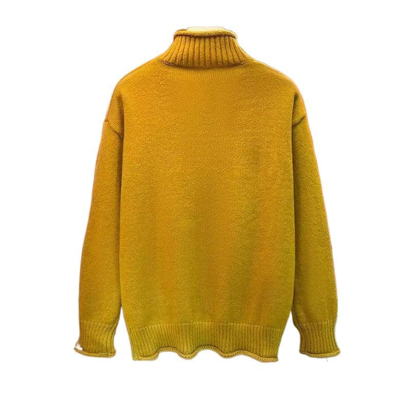 Unisex Komfortabler Reißverschluss-Strickblouson mit geradem Schnitt und Stehkragen Chichicherry