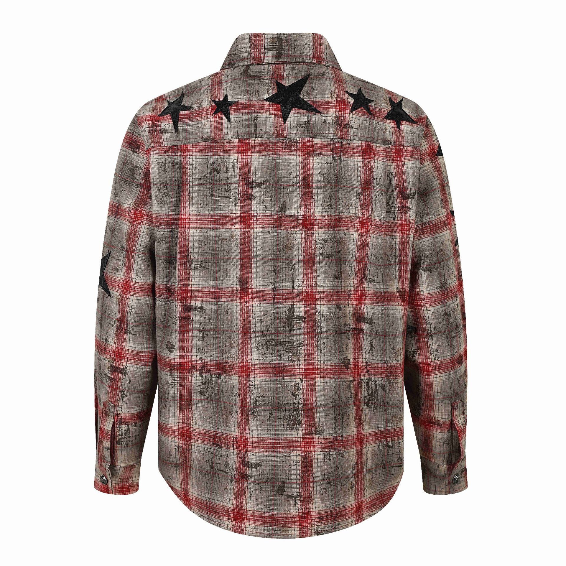 Women's shirt jacket in oversized cut with star appliqués Chichicherry