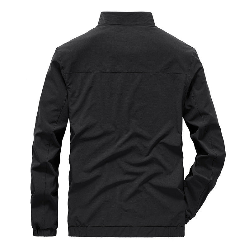 Men's lightweight softshell outdoor jacket with stand-up collar, water-repellent surface and zippered pockets Chichicherry