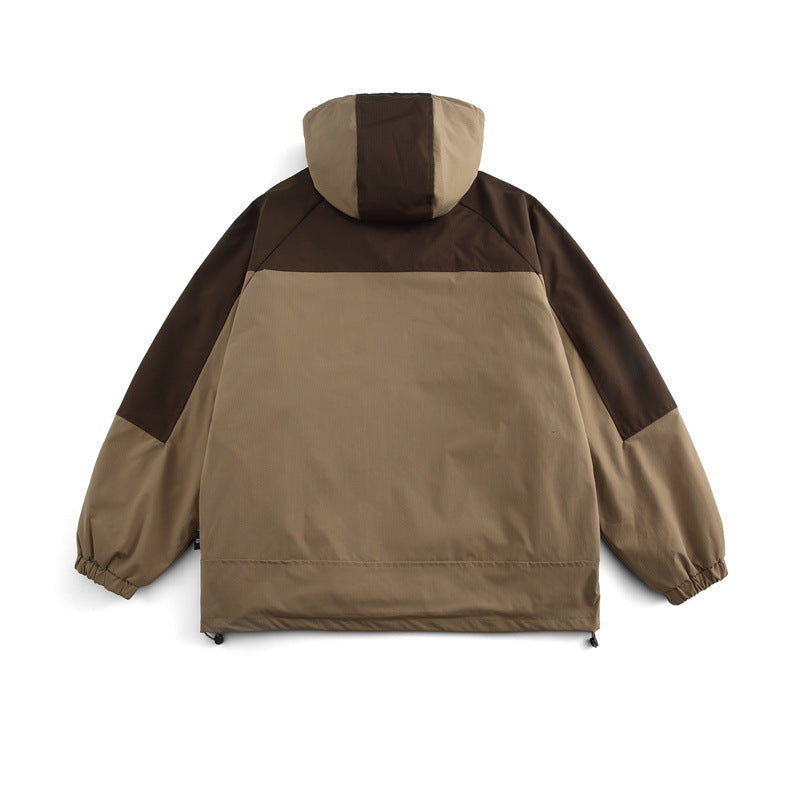 Unisex Boxy-Technical Hooded Jacket with Raglan Sleeves, Water-Repellent Shell and Drawstring Hem Chichicherry