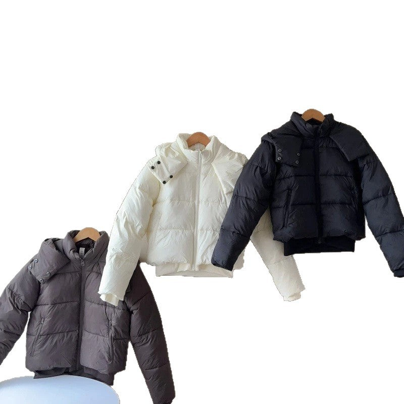Ladies Short Quilted Cropped Jacket with Wide Lapel Chichicherry
