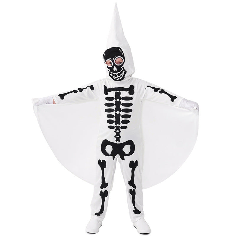 Women's skeleton costume with cloak and gloves Chichicherry
