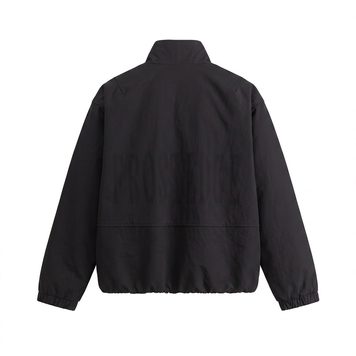 Men's short-cut minimalist boxy blouson with stand collar and press stud placket Chichicherry