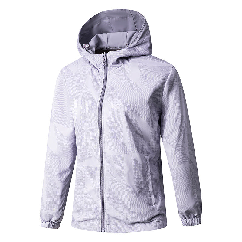 Women Lightweight Technical Hooded Jacket Water-Repellent with Full Zip and Elastic Cuffs Chichicherry
