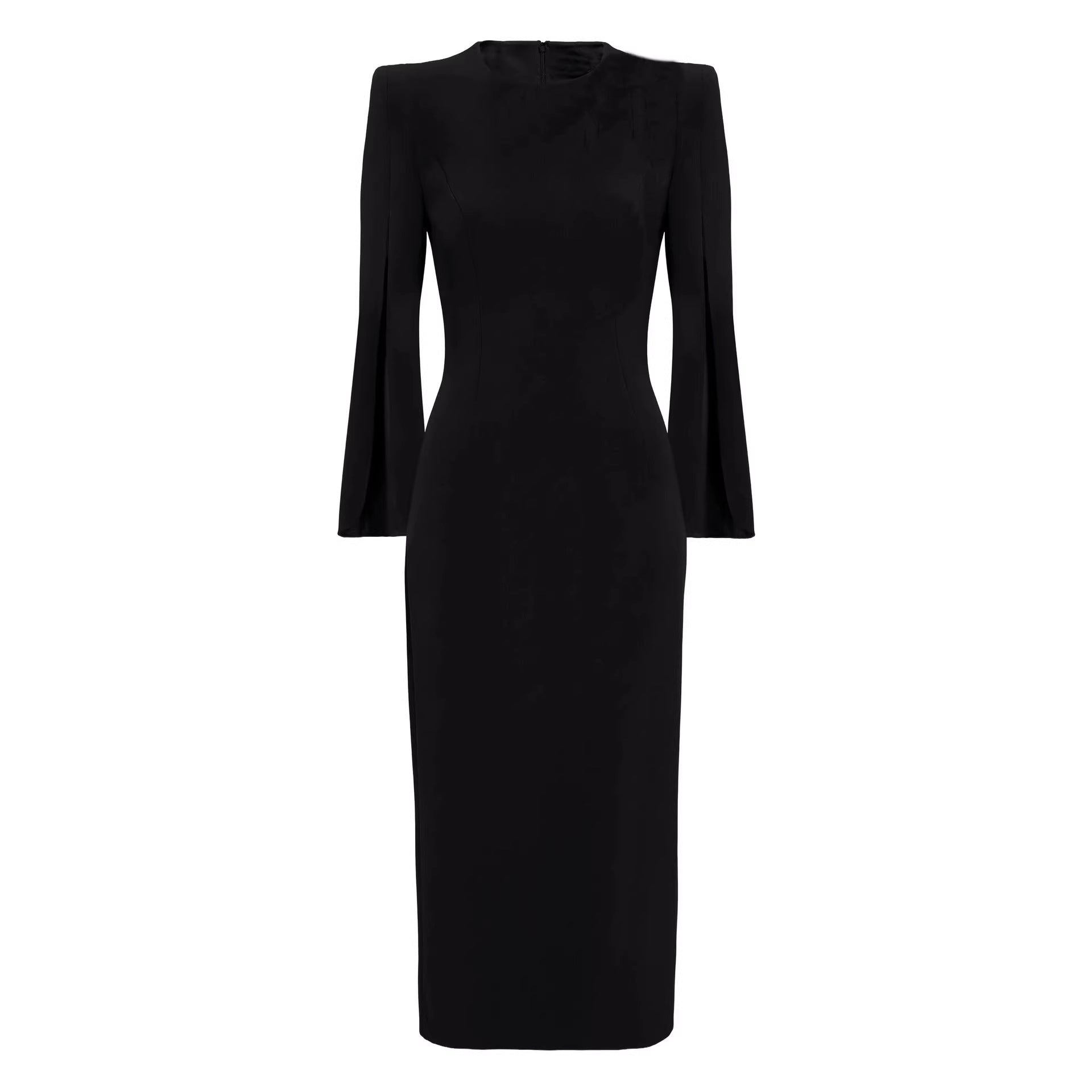 Women's Slim Evening Dress with Cape Sleeves and Tailored Cut Chichicherry