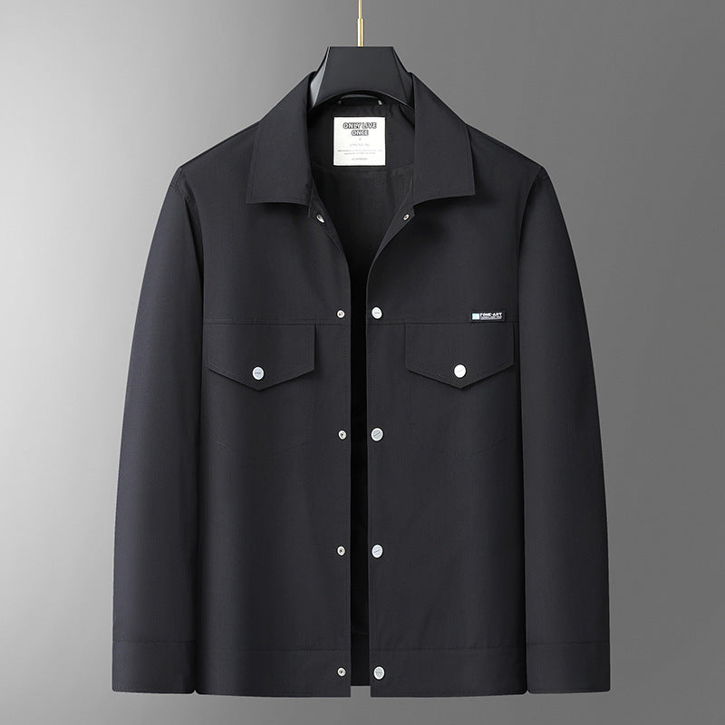 Men's lightweight worker overshirt made of water-repellent microfiber with snap button placket and patch chest pockets Chichicherry