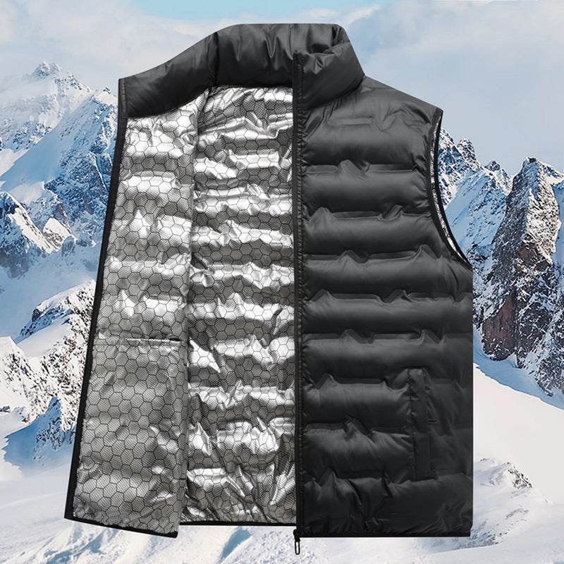 Men's thermo quilted vest with reflective inner lining and stand-up collar Chichicherry