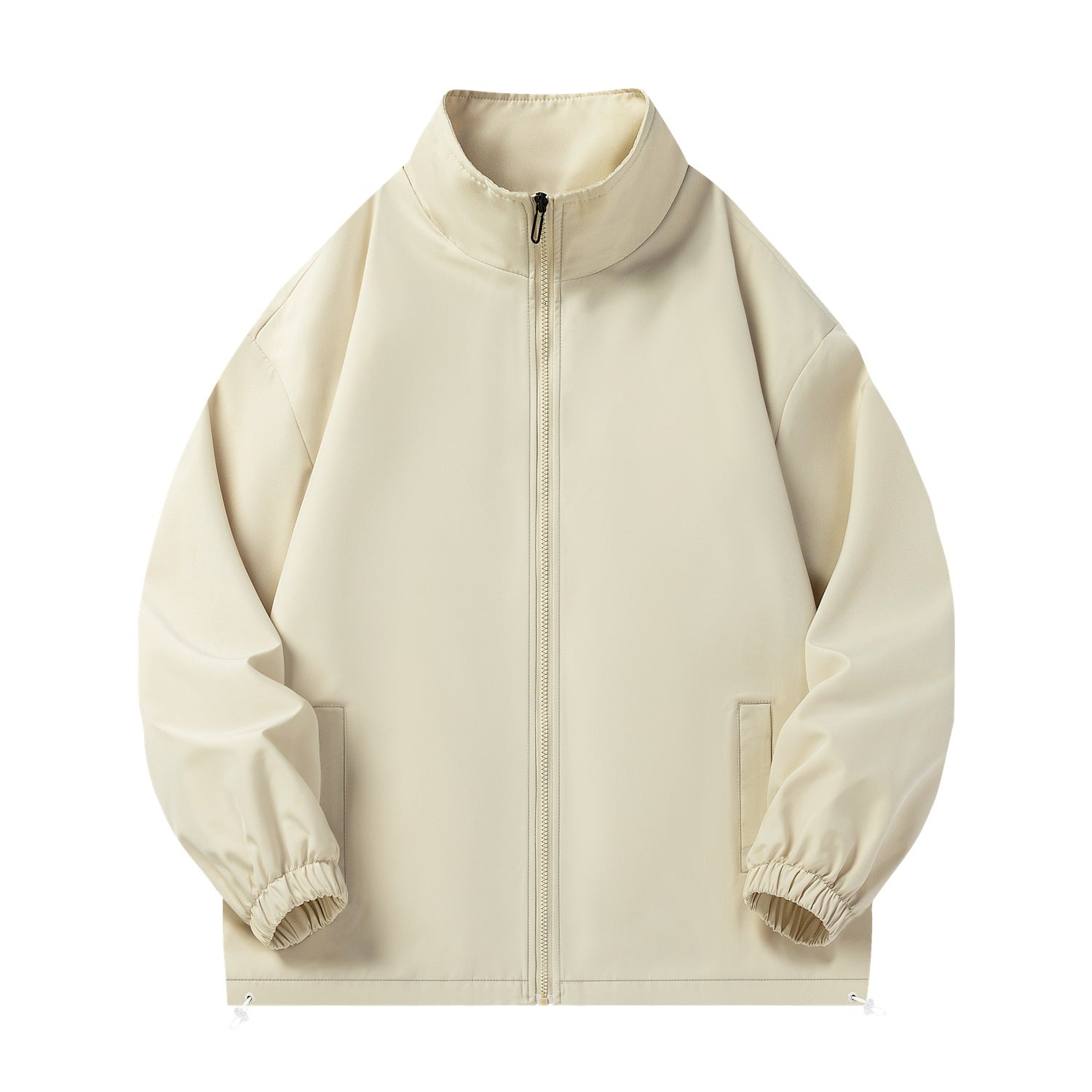 Unisex Lightweight Windbreaker with high collar, elastic cuffs & adjustable drawstring hem Chichicherry