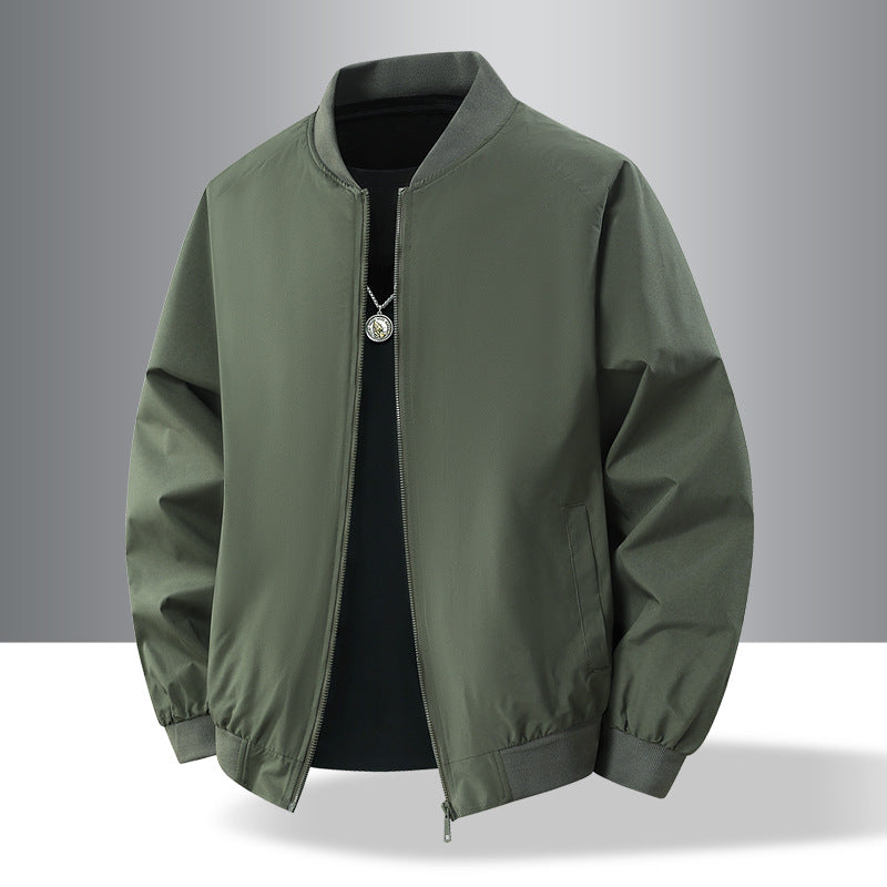 Men's lightweight urban military bomber jacket with elastic waistband, zipper, and side pockets Chichicherry